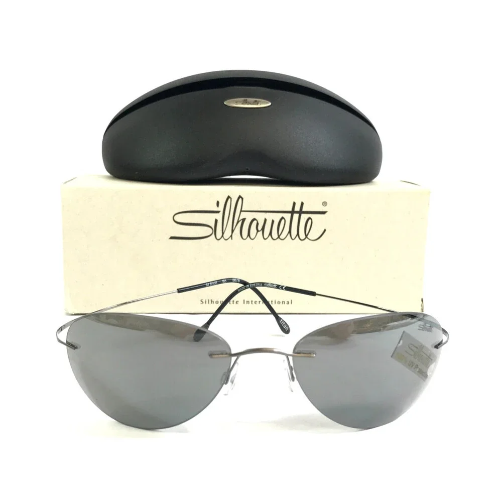 Silhouette Sunglasses M8568 /68 6078 Gray Rimless Frames with Mirror Gray Lenses